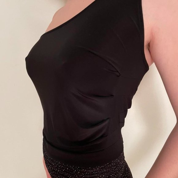 Vtg 90s Homecoming One Shoulder Dress Sparkly - Picture 5 of 7